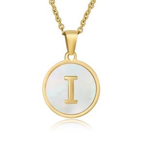 Letter “I” Initial Pendant 18k Gold Plated Real Mother Pearl A, B, C, D,…
